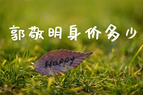 郭敬明身价多少_https://www.apanben.com_国际期货_第1张