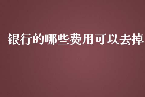 银行的哪些费用可以去掉_https://www.apanben.com_国际财经_第1张