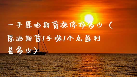 一手原油期货涨停挣多少（原油期货1手涨1个点盈利是多少）_https://www.apanben.com_国际期货_第1张