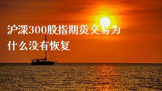 沪深300股指期货交易为什么没有恢复_https://www.apanben.com_期货学院_第1张