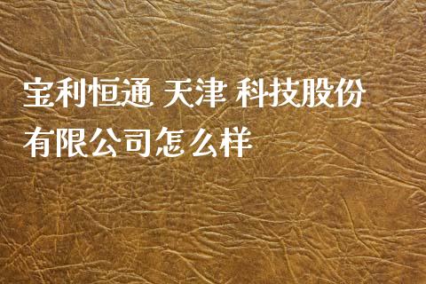 宝利恒通 天津 科技股份有限公司怎么样_https://www.apanben.com_股市分析_第1张
