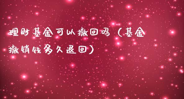 理财基金可以撤回吗（基金撤销钱多久退回）_https://www.apanben.com_财经资讯_第1张