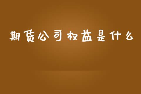期货公司权益是什么_https://www.apanben.com_股市指导_第1张