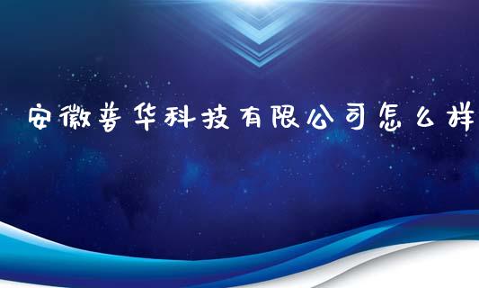 安徽普华科技有限公司怎么样_https://www.apanben.com_国际财经_第1张