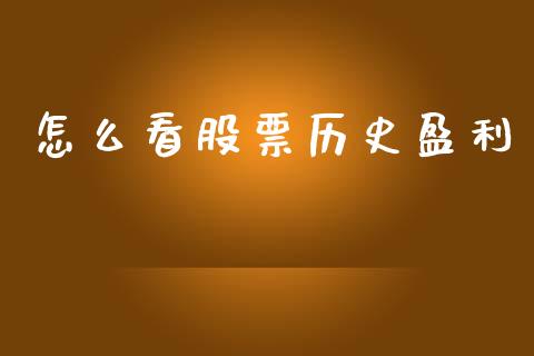 怎么看股票历史盈利_https://www.apanben.com_国际财经_第1张
