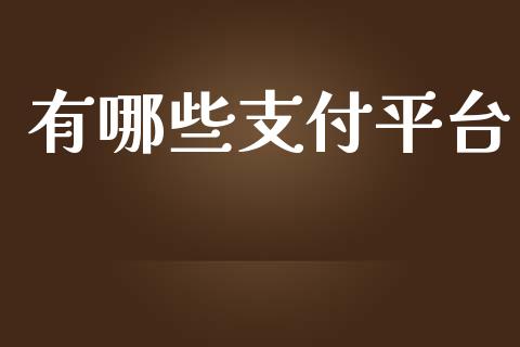 有哪些支付平台_https://www.apanben.com_国际期货_第1张