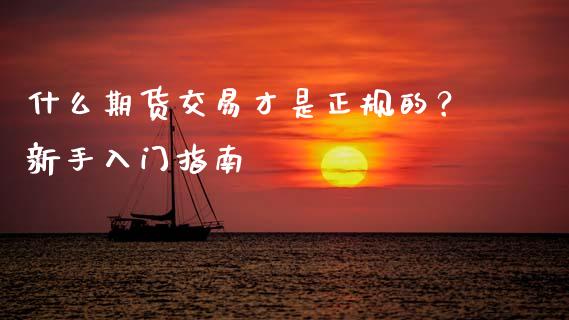 什么期货交易才是正规的？新手入门指南_https://www.apanben.com_财经资讯_第1张