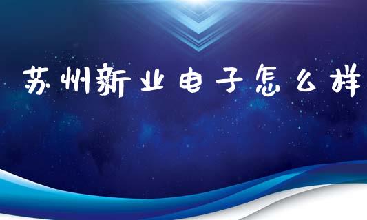 苏州新业电子怎么样_https://www.apanben.com_国际财经_第1张