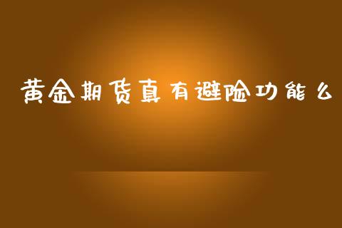 黄金期货真有避险功能么_https://www.apanben.com_国际期货_第1张