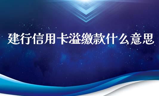 建行信用卡溢缴款什么意思_https://www.apanben.com_在线喊单_第1张