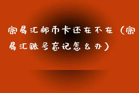 宗易汇邮币卡还在不在（宗易汇账号忘记怎么办）_https://www.apanben.com_国际期货_第1张