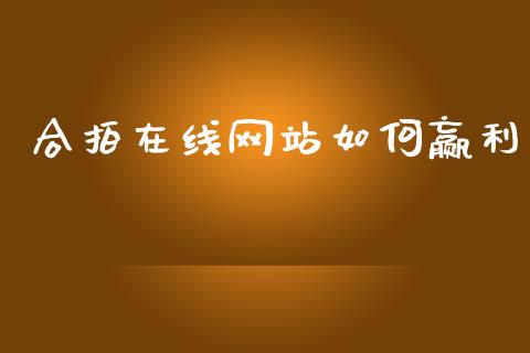 合拍在线网站如何赢利_https://www.apanben.com_期货学院_第1张