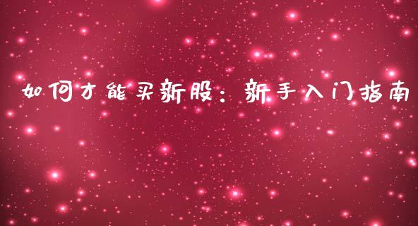 如何才能买新股:新手入门指南_股市指导_第1张_安贝财经网 如何才能买新股:新手入门指南_https://www.apanben.com_股市指导_第1张