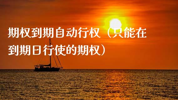 期权到期自动行权（只能在到期日行使的期权）_https://www.apanben.com_国际期货_第1张