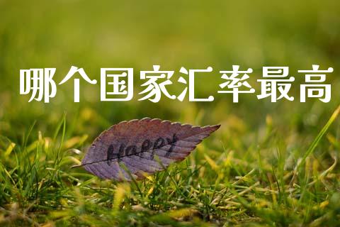 哪个国家汇率最高_https://www.apanben.com_财经资讯_第1张
