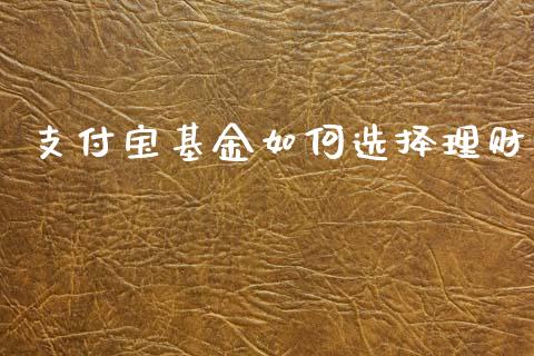 支付宝基金如何选择理财_https://www.apanben.com_国际财经_第1张