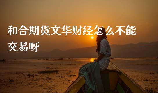 和合期货文华财经怎么不能交易呀_https://www.apanben.com_在线喊单_第1张