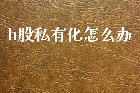 h股私有化怎么办_https://www.apanben.com_在线喊单_第1张