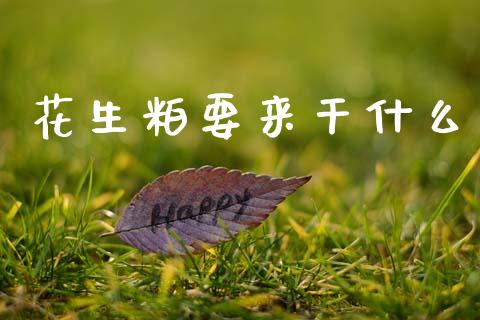 花生粕要来干什么_https://www.apanben.com_股市分析_第1张