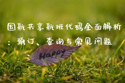 国航共享航班代码全面解析：预订、查询与常见问题_https://www.apanben.com_股市分析_第1张