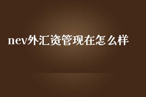 nev外汇资管现在怎么样_https://www.apanben.com_国际期货_第1张