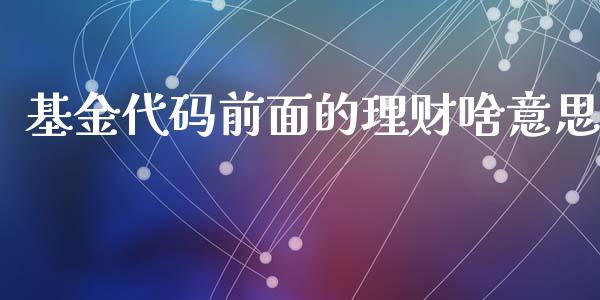 基金代码前面的理财啥意思_https://www.apanben.com_国际财经_第1张