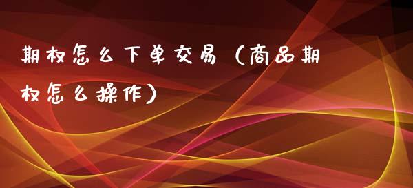 期权怎么下单交易（商品期权怎么操作）_https://www.apanben.com_期货学院_第1张