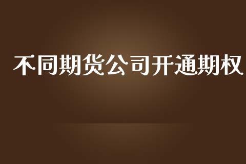 不同期货公司开通期权_https://www.apanben.com_国际财经_第1张