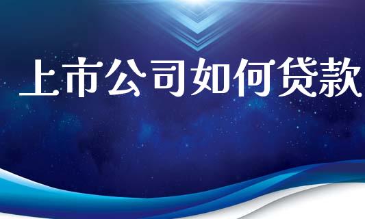 上市公司如何贷款_https://www.apanben.com_股市指导_第1张