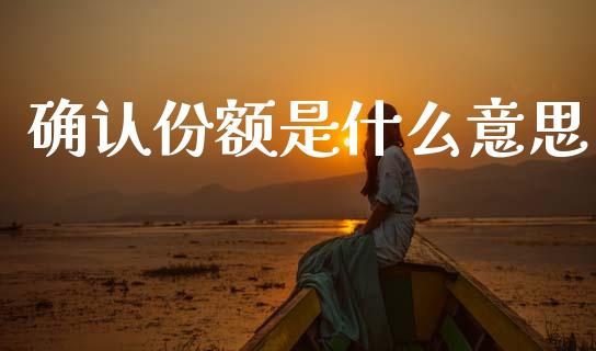 确认份额是什么意思_https://www.apanben.com_国际财经_第1张
