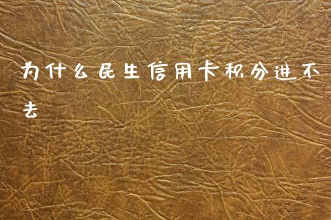 为什么民生信用卡积分进不去_https://www.apanben.com_国际期货_第1张