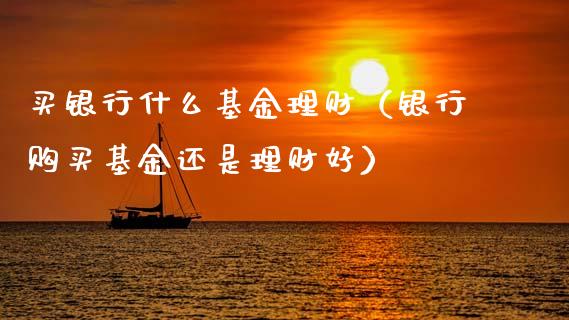 买银行什么基金理财（银行购买基金还是理财好）_https://www.apanben.com_国际财经_第1张
