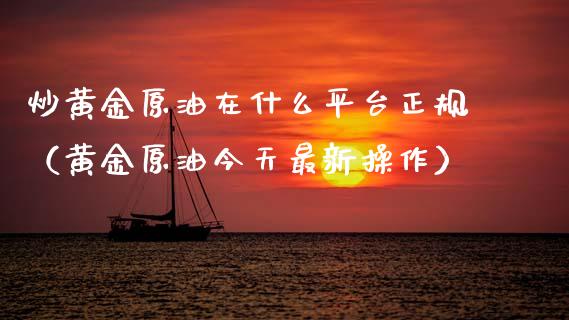 炒黄金原油在什么平台正规（黄金原油今天最新操作）_https://www.apanben.com_期货学院_第1张