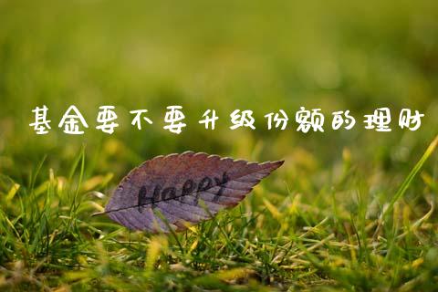 基金要不要升级份额的理财_https://www.apanben.com_国际财经_第1张
