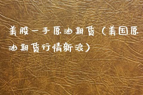 美股一手原油期货（美国原油期货行情新浪）_https://www.apanben.com_期货学院_第1张