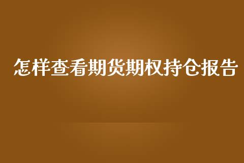 怎样查看期货期权持仓报告_https://www.apanben.com_股票怎么玩_第1张