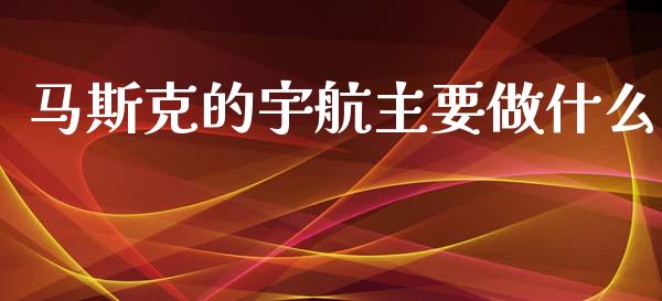 马斯克的宇航主要做什么_https://www.apanben.com_期货学院_第1张