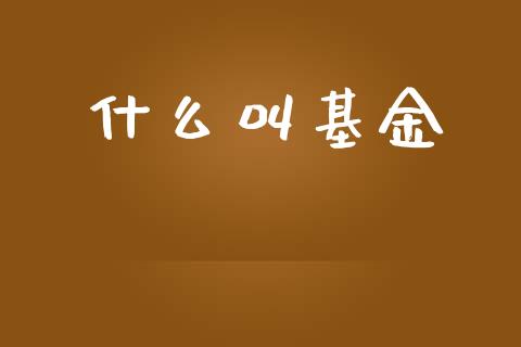 什么叫基金_https://www.apanben.com_国际期货_第1张