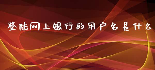 登陆网上银行的用户名是什么_https://www.apanben.com_股票怎么玩_第1张