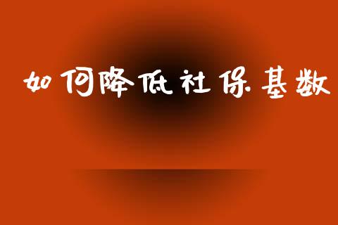 如何降低社保基数_https://www.apanben.com_期货学院_第1张