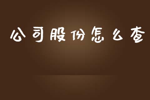 公司股份怎么查_https://www.apanben.com_财经资讯_第1张