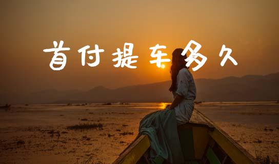 首付提车多久_https://www.apanben.com_国际期货_第1张