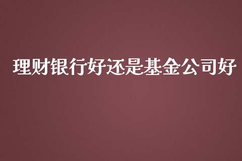 理财银行好还是基金公司好_https://www.apanben.com_国际财经_第1张