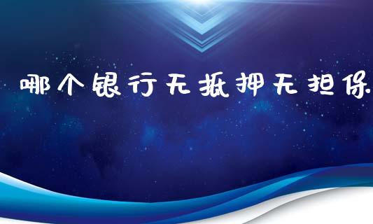 哪个银行无抵押无担保_https://www.apanben.com_在线喊单_第1张