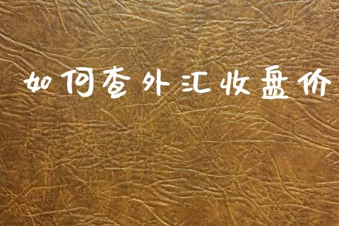 如何查外汇收盘价_https://www.apanben.com_期货学院_第1张