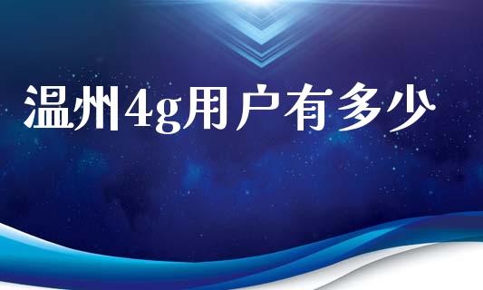 温州4g用户有多少_https://www.apanben.com_财经资讯_第1张