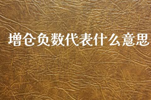 增仓负数代表什么意思_https://www.apanben.com_在线喊单_第1张
