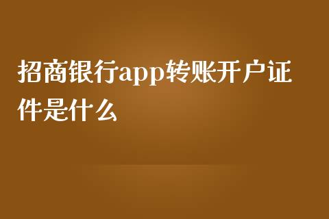 招商银行app转账开户证件是什么_https://www.apanben.com_股市分析_第1张