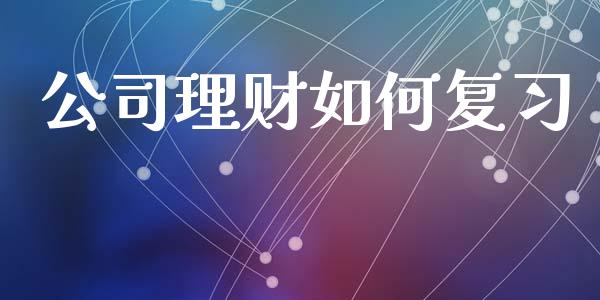 公司理财如何复习_https://www.apanben.com_在线喊单_第1张
