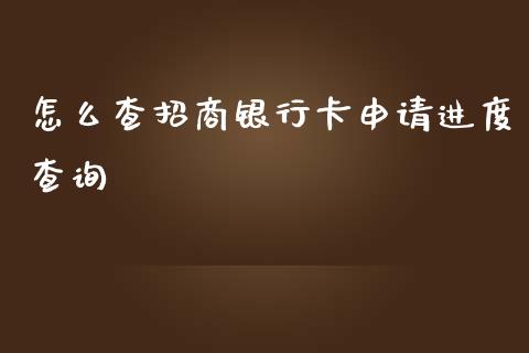 怎么查招商银行卡申请进度查询_https://www.apanben.com_股市分析_第1张